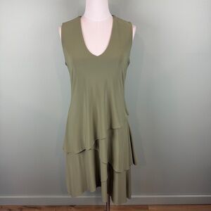 Joseph Ribkoff Sage Green Tiered
Sleeveless knit stretch Dress 191007 sz10